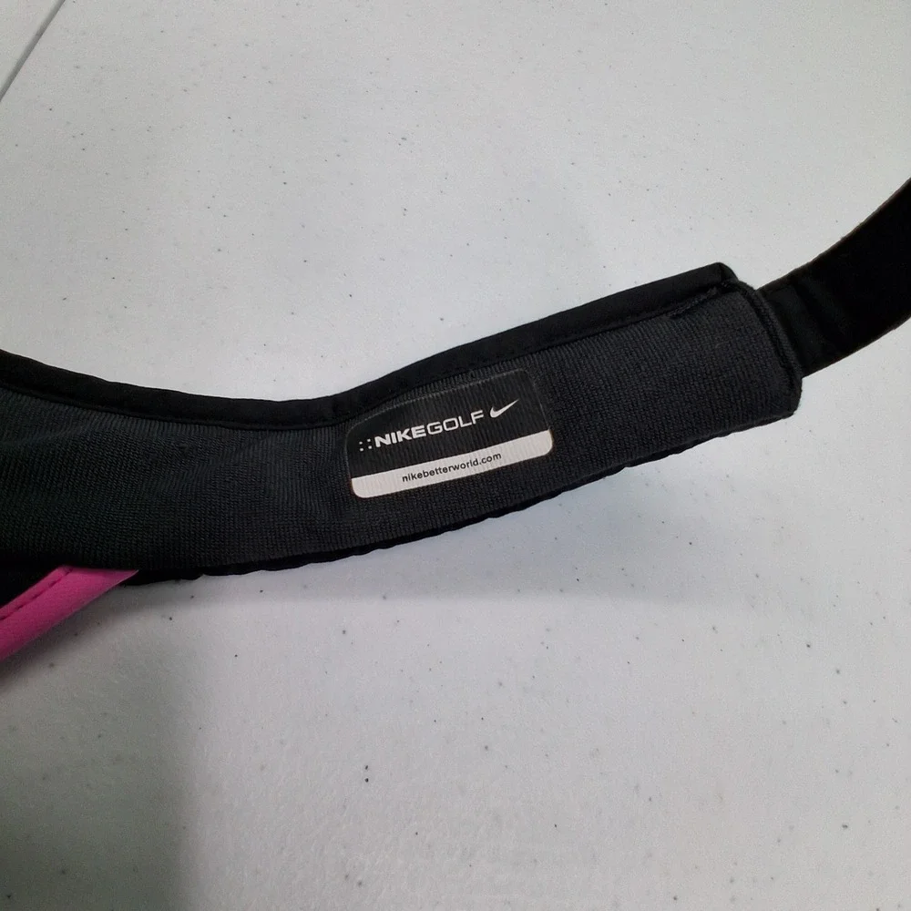 Nike Golf Visor OSFM Black Pink Polka Dot Tenniscore Sporty Athleisure